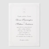 Invitations En Vélin Script formel avec Mariage de monogramme de cadre (Recto)