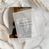 Invitations En Vélin Script formel avec Mariage de monogramme de cadre