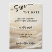 Invitations En Vélin Script Gold Parties scintillant Enregistrer la dat (Recto)