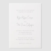Invitations En Vélin Script manuscrit Gris moderne Élégant Mariage (Recto)
