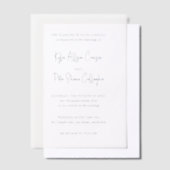 Invitations En Vélin Script manuscrit Gris moderne Élégant Mariage (Compenser)