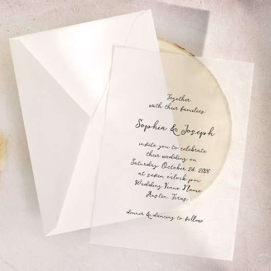 Invitations En Vélin Script manuscrit simple en Whimsical | MARIAGE