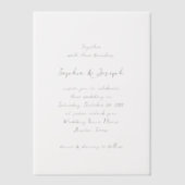 Invitations En Vélin Script manuscrit simple en Whimsical | MARIAGE (Recto)
