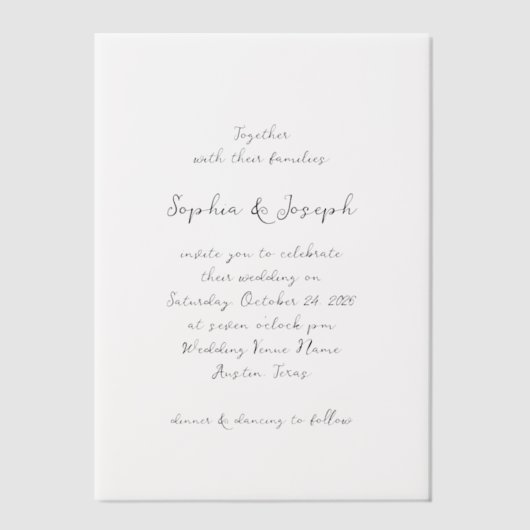 Invitations En Vélin Script manuscrit simple en Whimsical | MARIAGE (Recto)