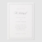 Invitations En Vélin Script noir | Mariage classique italien d'élégance (Recto)