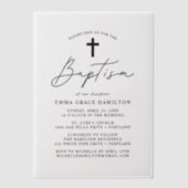 Invitations En Vélin Script noir minimaliste moderne Baptême (Recto)