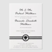 Invitations En Vélin Script noir simple et élégant Graduation moderne (Recto)