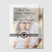 Invitations En Vélin Script noir simple et élégant Graduation moderne (Décalage (Couple))