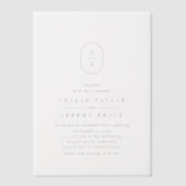 Invitations En Vélin SHYLAH Monogramme Simple Boho Moderne Mariage uniq (Recto)