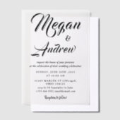 Invitations En Vélin Simple Black & White wedding  Overlay Vellum Invit (Compenser)