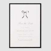 Invitations En Vélin Simple Bow Classic Wedding Save the Date (Recto)