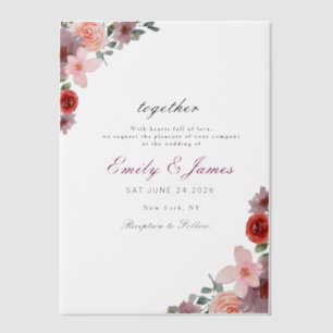 Invitations En Vélin simple CHIC Watercolor Floral mariage