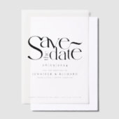 Invitations En Vélin Simple Classique Noir Enregistrer La Date Mariage (Compenser)