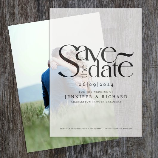 Invitations En Vélin Simple Classique Noir Enregistrer La Date Mariage