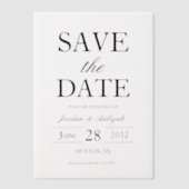 Invitations En Vélin Simple Élégant Mariage superposé Enregistrer Le Pa (Recto)