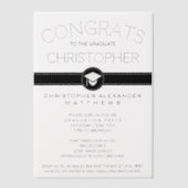 Invitations En Vélin Simple lumière brillante Black Cool Graduation Par (Recto)