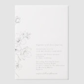 Invitations En Vélin Simple Mariage floral noir et blanc (Recto)
