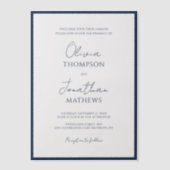 Invitations En Vélin Simple Mariage Superposition De Script De Bordure  (Recto)