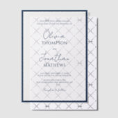 Invitations En Vélin Simple Mariage Superposition De Script De Bordure  (Décalage (Invitation))
