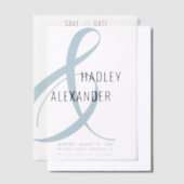 Invitations En Vélin Simple moderne BLUE Overlay Wedding Enregistrer la (Compenser)