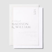 Invitations En Vélin Simple moderne chic Mariage noir et blanc (Compenser)