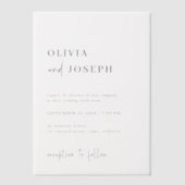 Invitations En Vélin Simple, moderne et minimaliste | MARIAGE (Recto)