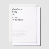 Invitations En Vélin Simple, moderne, Mariage, (Compenser)