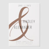 Invitations En Vélin Simple moderne MOCHA superposition mariage Enregis (Recto)