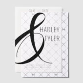 Invitations En Vélin Simple moderne NOIR superposition mariage Enregist (Décalage (Invitation))