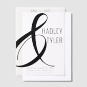 Invitations En Vélin Simple moderne NOIR superposition mariage Enregist (Compenser)