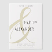 Invitations En Vélin Simple moderne OR superposition mariage Enregistre (Recto)