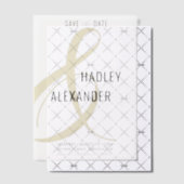 Invitations En Vélin Simple moderne OR superposition mariage Enregistre (Décalage (Invitation))