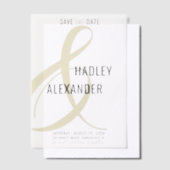 Invitations En Vélin Simple moderne OR superposition mariage Enregistre (Compenser)