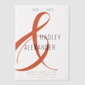 Invitations En Vélin Simple moderne ORANGE Overlay Mariage Enregistrer  (Recto)
