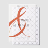 Invitations En Vélin Simple moderne ORANGE Overlay Mariage Enregistrer  (Décalage (Invitation))