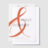 Invitations En Vélin Simple moderne ORANGE Overlay Mariage Enregistrer  (Compenser)