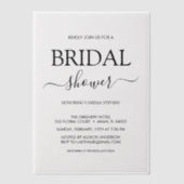 Invitations En Vélin Simple Shower de Mariage (Recto)