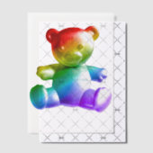 Invitations En Vélin SlipperyL'ours en peluche brossé de Joe gra arc-en (Décalage (Invitation))
