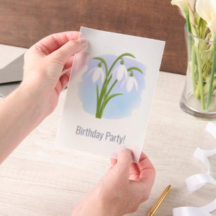 Invitations En Vélin Snowdrops Fleurs de printemps sur l'aquarelle Inse