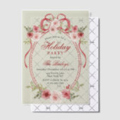 Invitations En Vélin Soirée de Noël Florale Coquette (Décalage (Invitation))