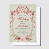 Invitations En Vélin Soirée de Noël Florale Coquette (Compenser)