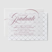 Invitations En Vélin Soirée élégante de Burgundy Script (Décalage (Invitation))