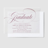 Invitations En Vélin Soirée élégante de Burgundy Script (Compenser)
