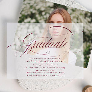 Invitations En Vélin Soirée élégante de Burgundy Script