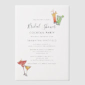 Invitations En Vélin Soirée Fête des mariées élégante (Recto)