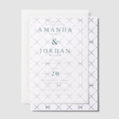 Invitations En Vélin Sophisticated Teal Geometric Border (Décalage (Invitation))