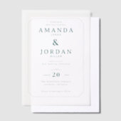 Invitations En Vélin Sophisticated Teal Geometric Border (Compenser)