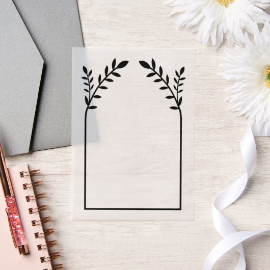 Invitations En Vélin Split Black Floral SVG Frame (Mariage)