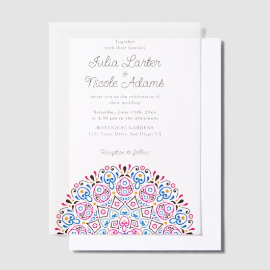 Invitations En Vélin Style Art déco classique Mandala Mariage (Compenser)