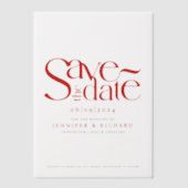 Invitations En Vélin Style Classique Rouge Noir Enregistrer Le Mariage  (Recto)
